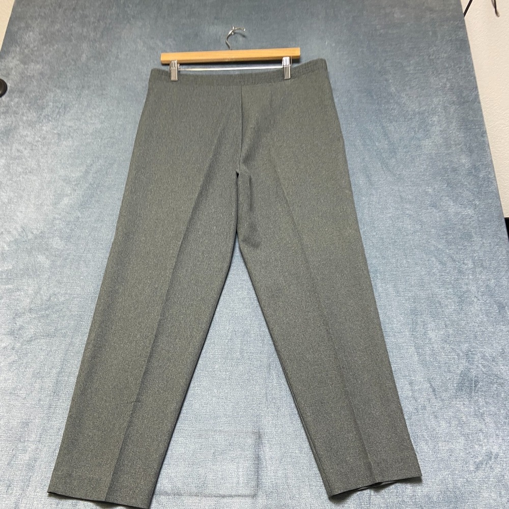 Donnkenny Classics Pants Womens 14 Petite Gray Casual Straight Leg Elastic Waist